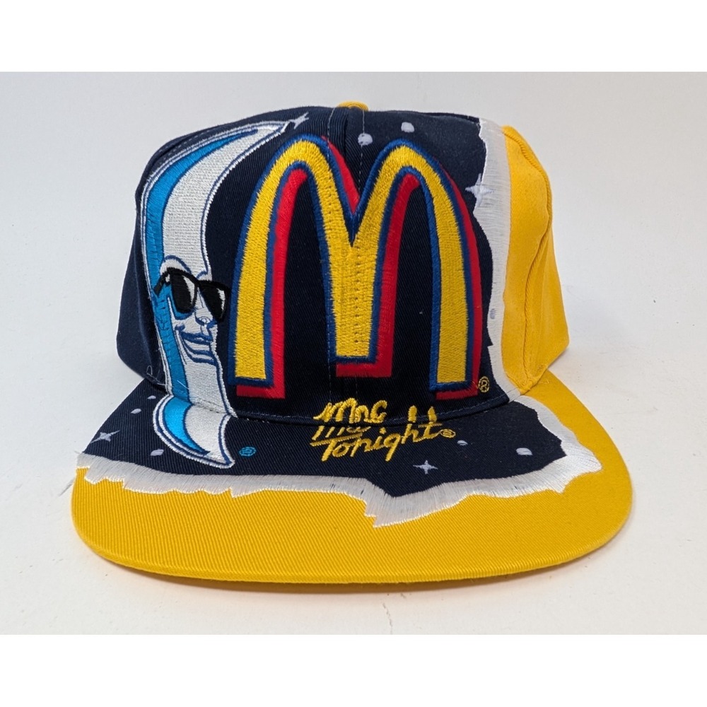 VINTAGE Bill Elliot Hat Cap Snap Back Nascar McDonalds Big Logo Dead Stock 90s